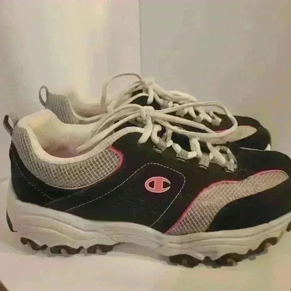 Champion Women Walking Shoes Sneakers Size 8 1/2W - Black Pink - Picture 3 of 6